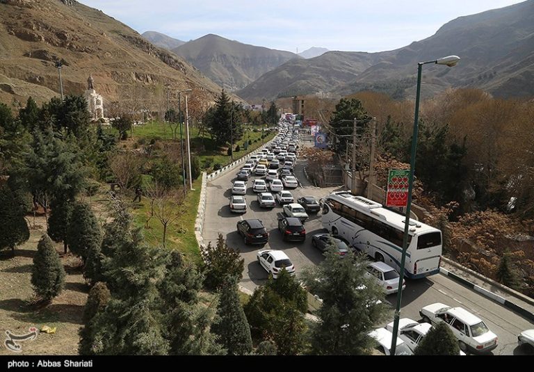 ترافیک سنگین در جاده چالوس