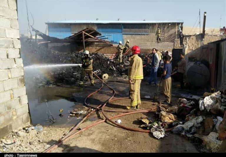 آتشسوزی گسترده انبار روغن در شیراز